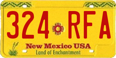 NM license plate 324RFA