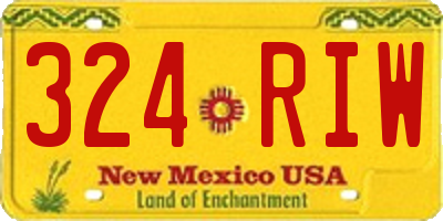 NM license plate 324RIW