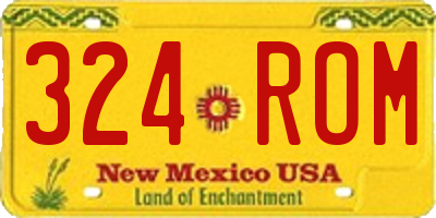 NM license plate 324ROM