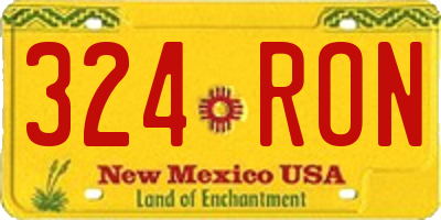 NM license plate 324RON