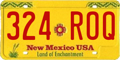NM license plate 324ROQ