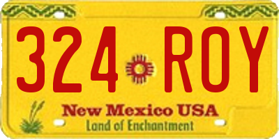 NM license plate 324ROY