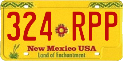 NM license plate 324RPP