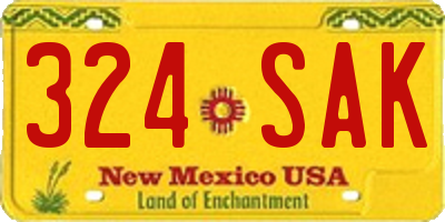 NM license plate 324SAK