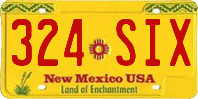 NM license plate 324SIX