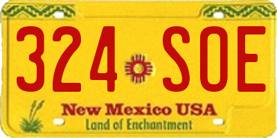 NM license plate 324SOE