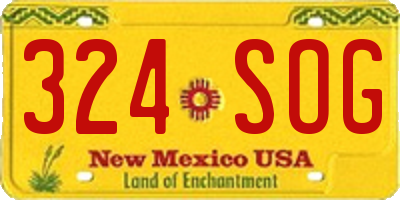 NM license plate 324SOG