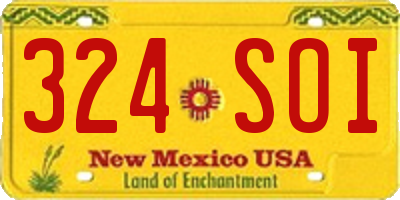 NM license plate 324SOI