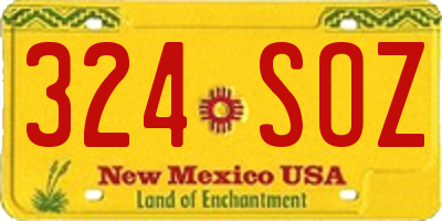 NM license plate 324SOZ