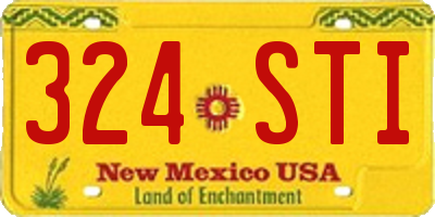 NM license plate 324STI