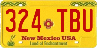 NM license plate 324TBU