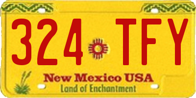 NM license plate 324TFY