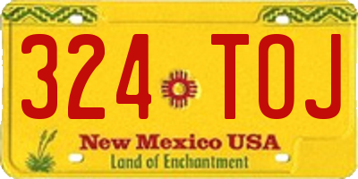 NM license plate 324TOJ