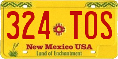 NM license plate 324TOS