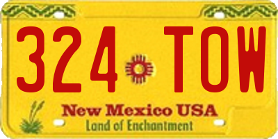 NM license plate 324TOW