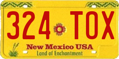 NM license plate 324TOX