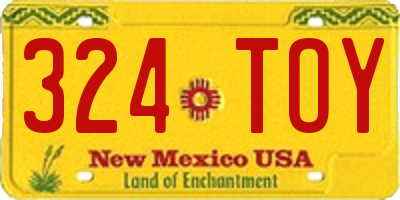 NM license plate 324TOY