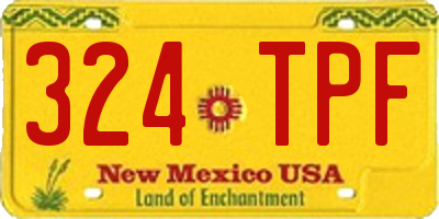 NM license plate 324TPF