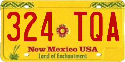 NM license plate 324TQA