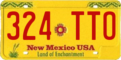 NM license plate 324TTO