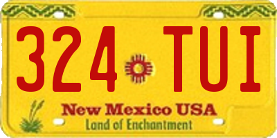 NM license plate 324TUI