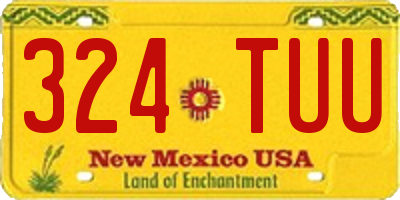 NM license plate 324TUU