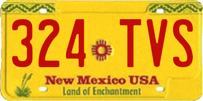 NM license plate 324TVS