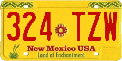 NM license plate 324TZW