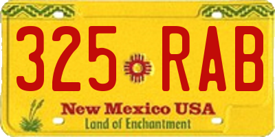 NM license plate 325RAB