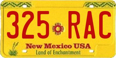 NM license plate 325RAC