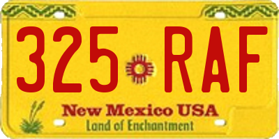 NM license plate 325RAF