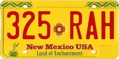 NM license plate 325RAH