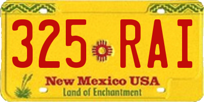 NM license plate 325RAI