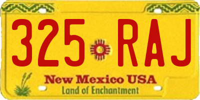NM license plate 325RAJ