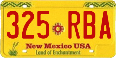 NM license plate 325RBA