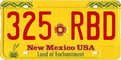 NM license plate 325RBD