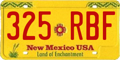 NM license plate 325RBF