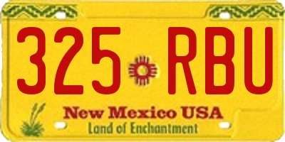 NM license plate 325RBU
