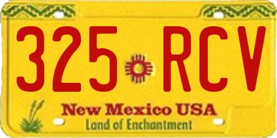 NM license plate 325RCV