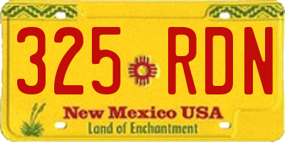 NM license plate 325RDN
