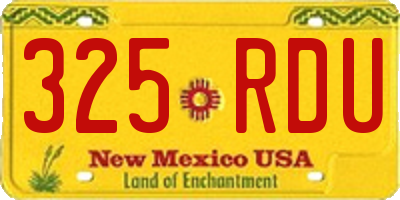 NM license plate 325RDU