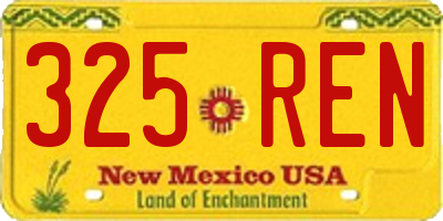 NM license plate 325REN