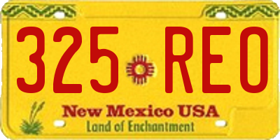NM license plate 325REO