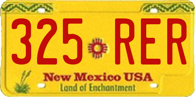 NM license plate 325RER