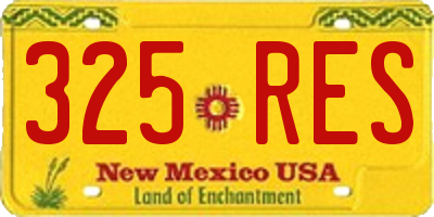 NM license plate 325RES