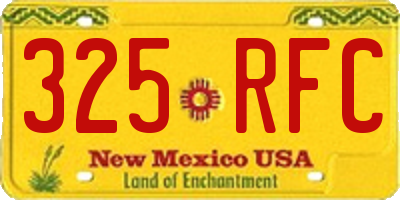 NM license plate 325RFC