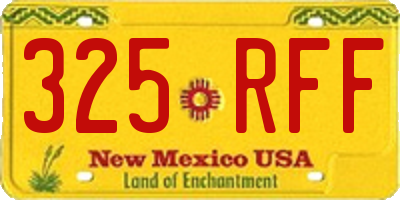 NM license plate 325RFF