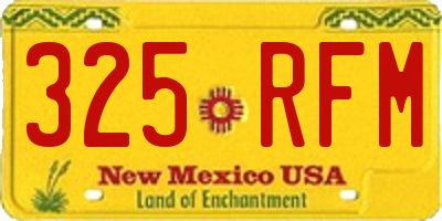 NM license plate 325RFM
