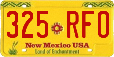 NM license plate 325RFO