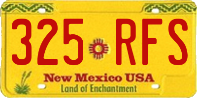 NM license plate 325RFS